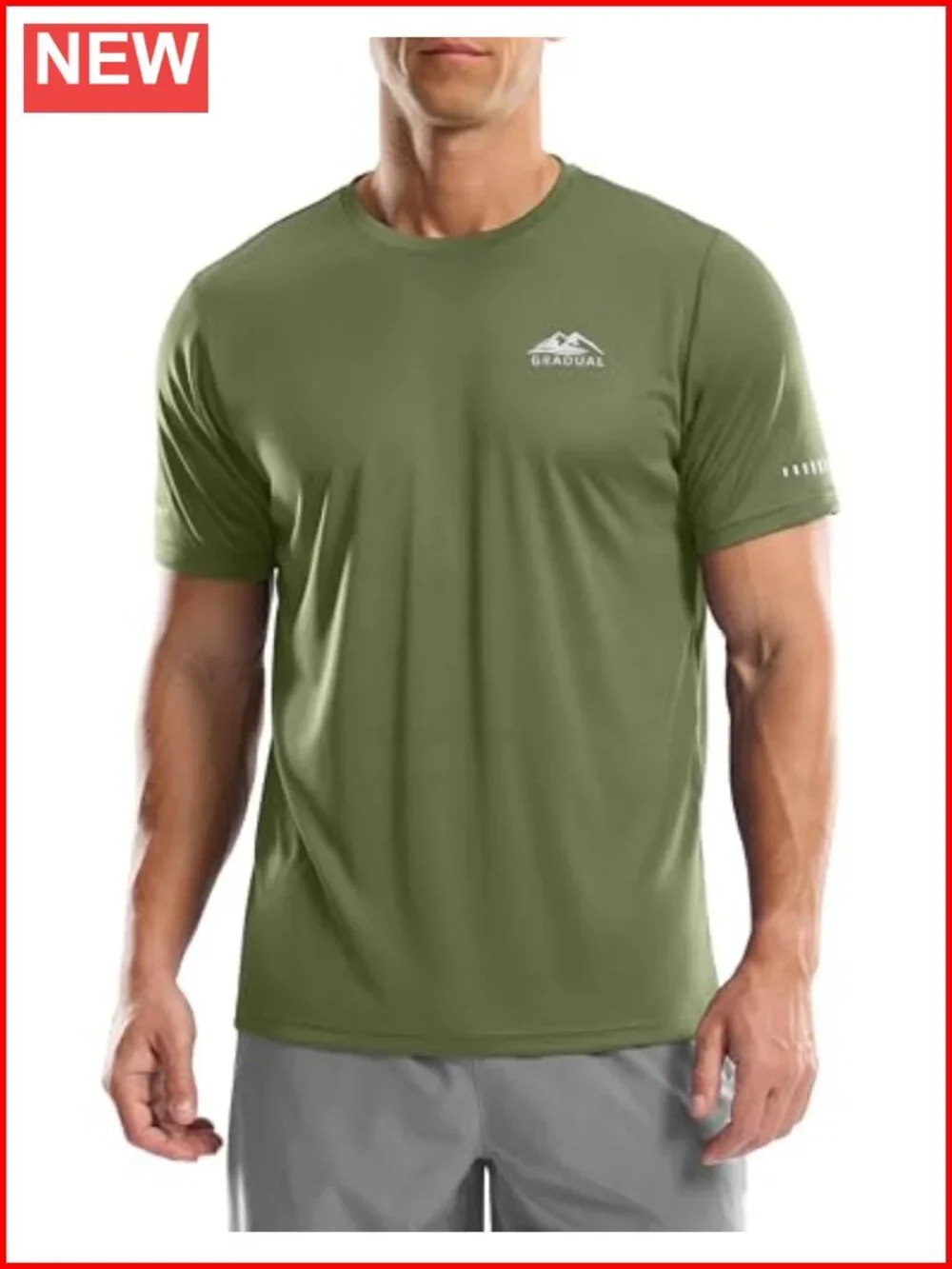 Men's UPF 50+ Sun Protection Swim Shirts Rash Guard Dry Fit Workout Tshirts